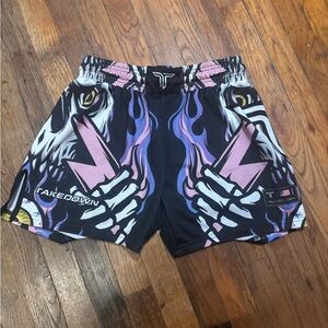 Takedown Men's Athletic Shorts - Black and Purple